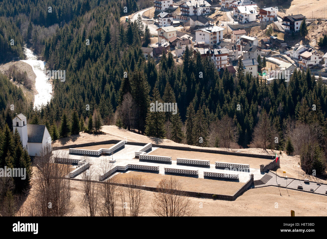 Sacrario militare della prima guerra mondiale nei pressi di Agordo nel Nord Italia Foto Stock