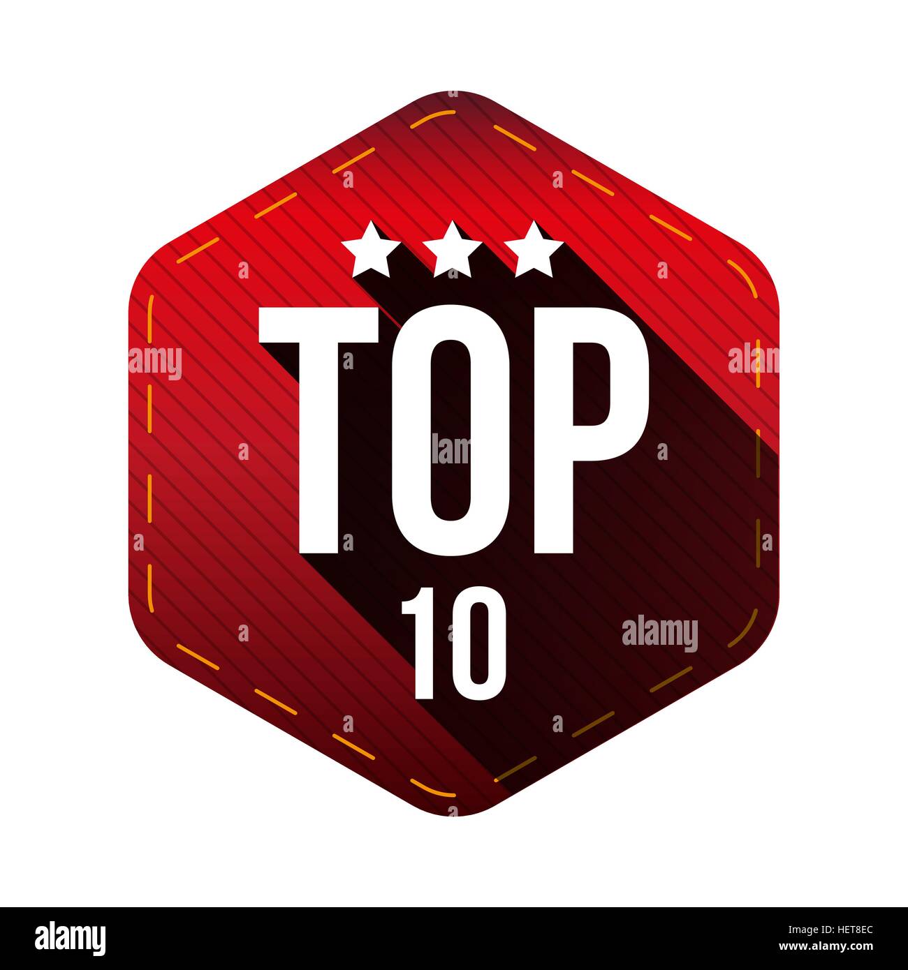 Top 10 - Vettore di dieci patch esagonale Illustrazione Vettoriale