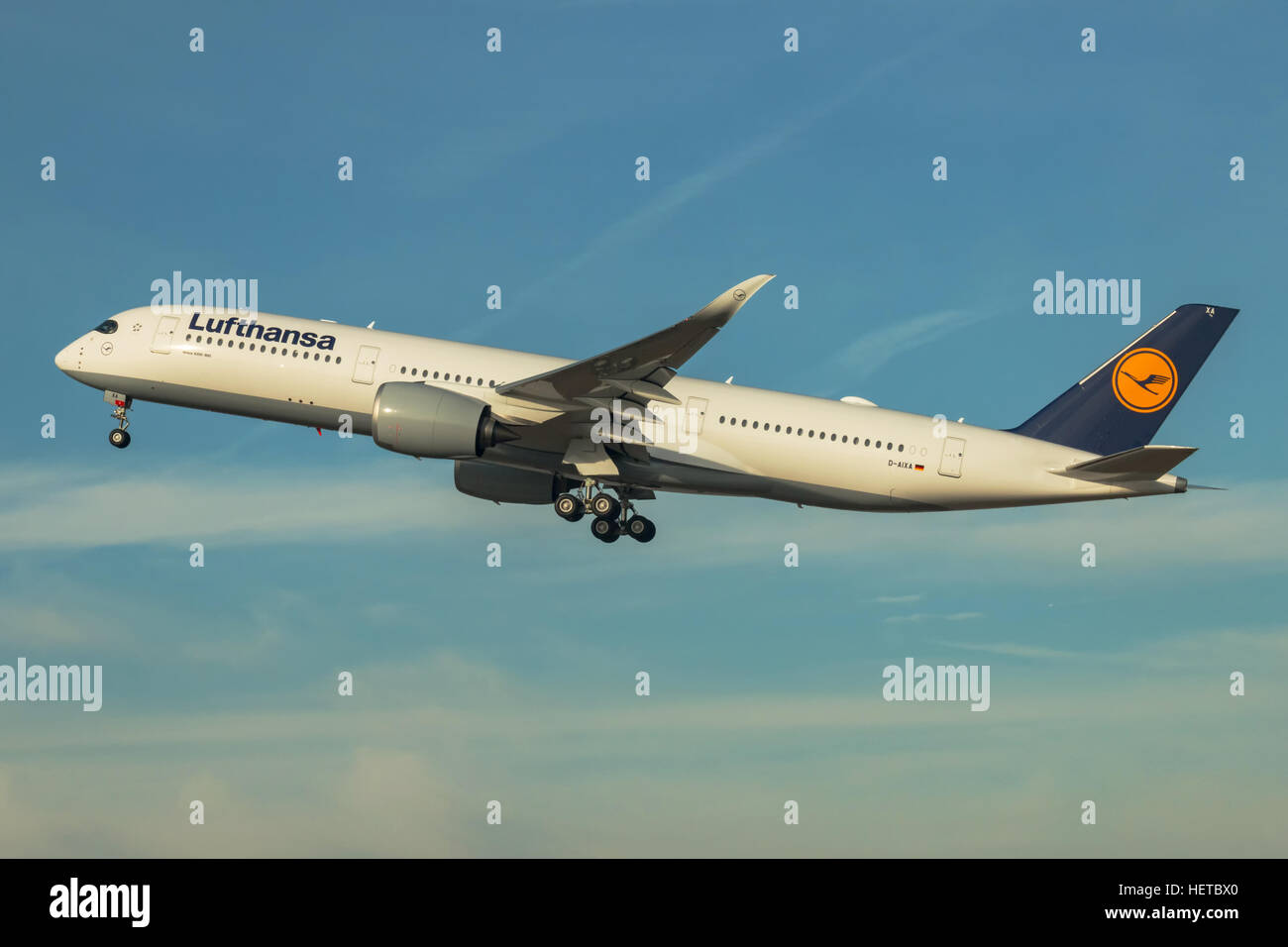 Primo Airbus A350 per i voli Lufthansa Foto Stock