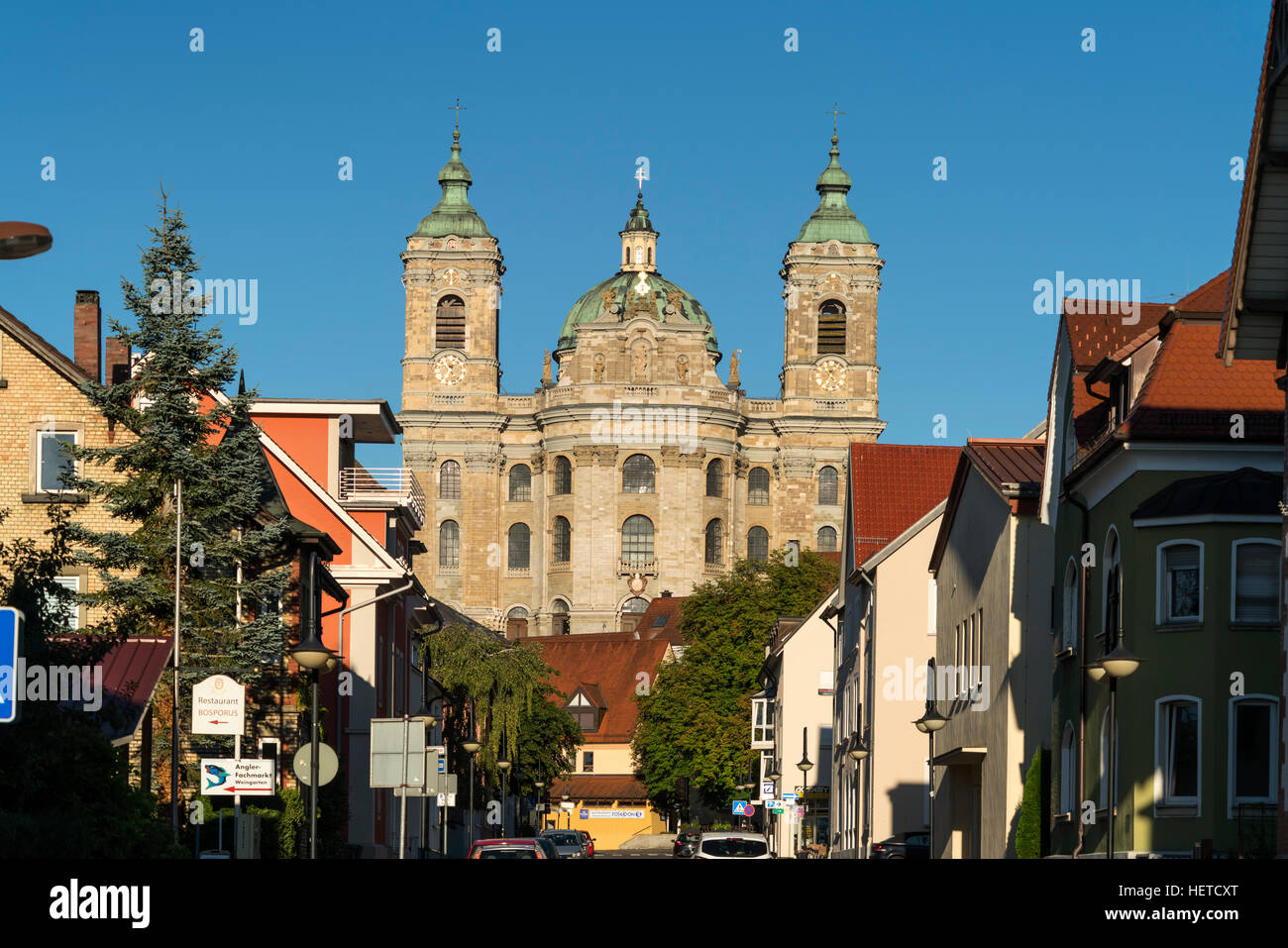 Chiesa abbaziale di San Martin e Oswald, Weingarten e Ravensburg distretto, Baden-Württemberg, Germania Foto Stock