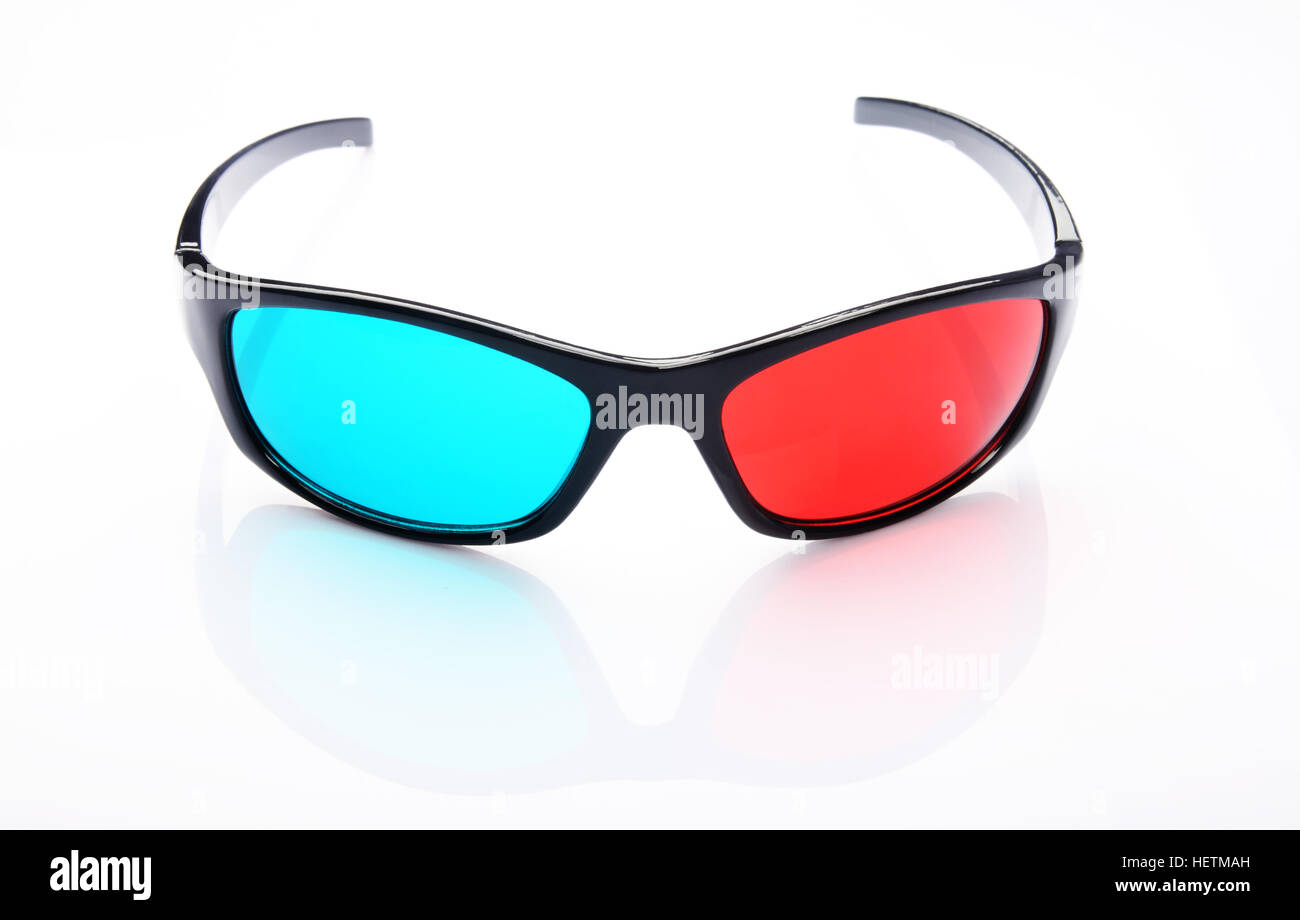 Occhiali 3d isolato su bianco Foto Stock