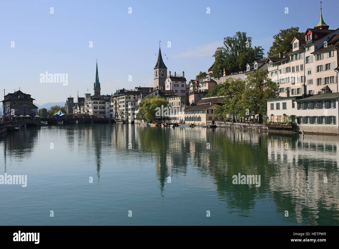 Zurigo: argini del Limmat Foto Stock
