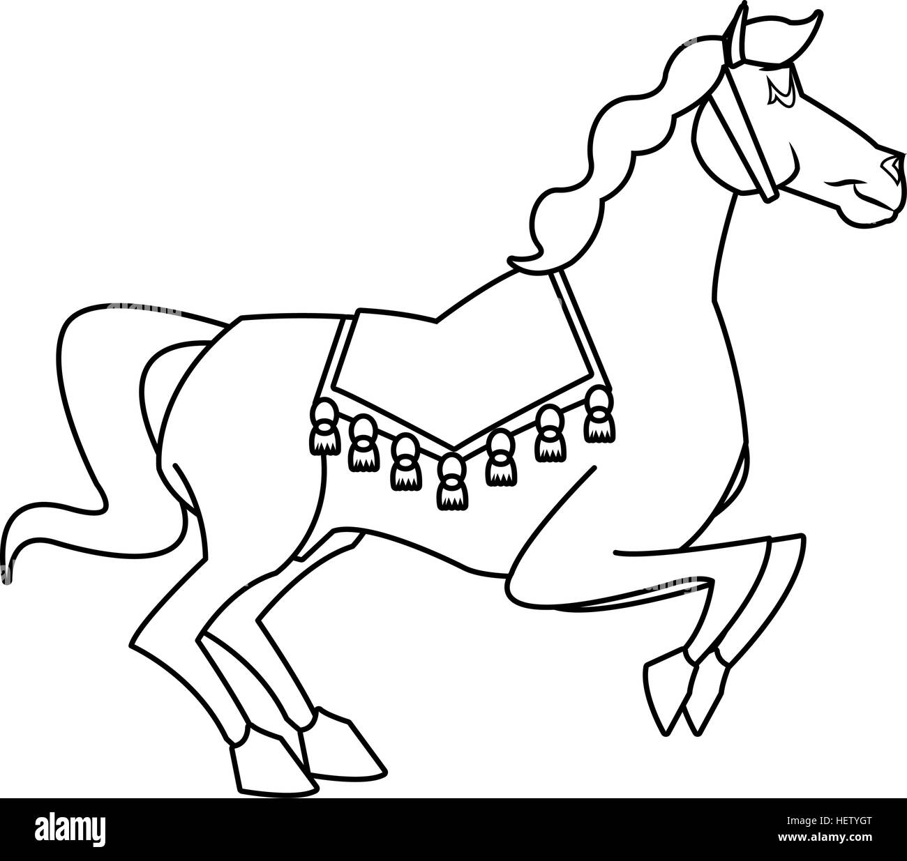 Il carnevale di isolato di design di cavallo Illustrazione Vettoriale