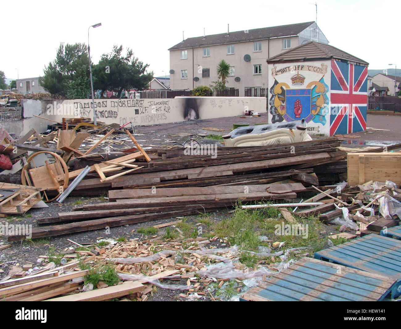 Shankill Road murale -2a Batt UFF UDA semplicemente il migliore, parte occidentale di Belfast, Irlanda del Nord, Regno Unito Foto Stock