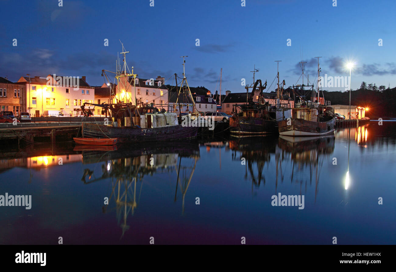 Stornoway isola di Lewis,porto al crepuscolo,Scozia,UK Foto Stock