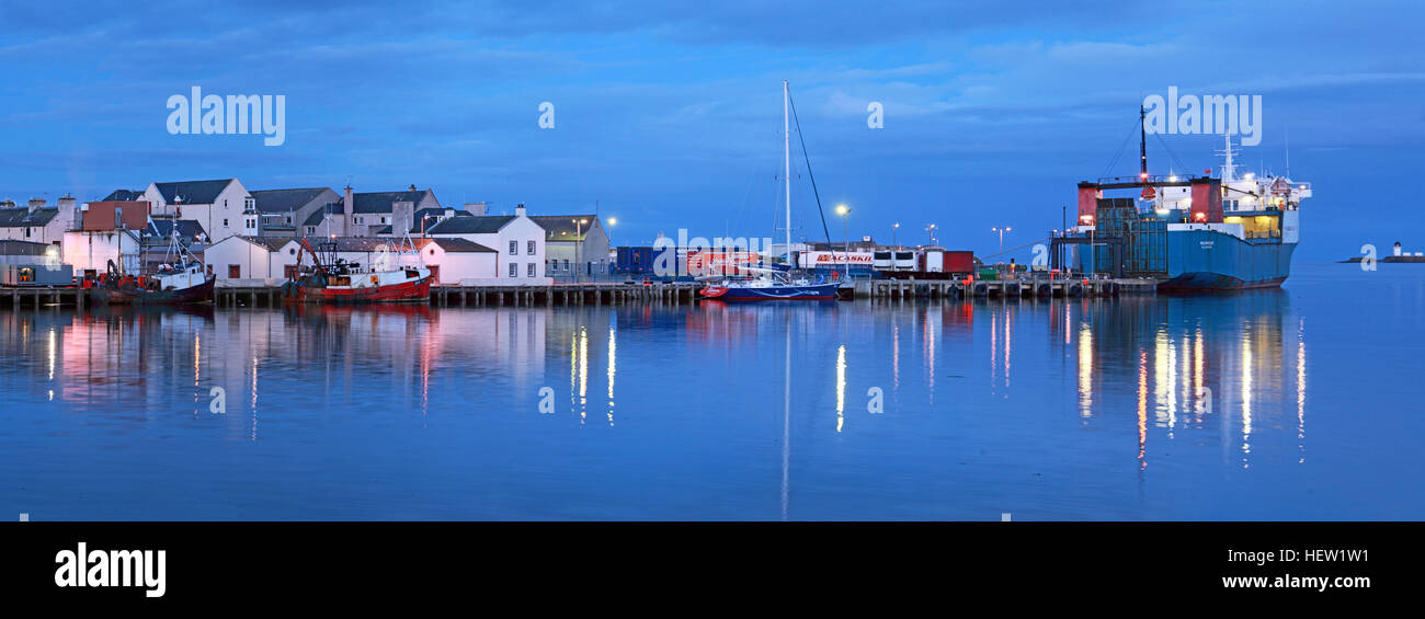 Stornoway isola di Lewis Panorama del Porto, Scozia, Regno Unito,Ullapool traghetto MV,Loch,Seaforth Foto Stock