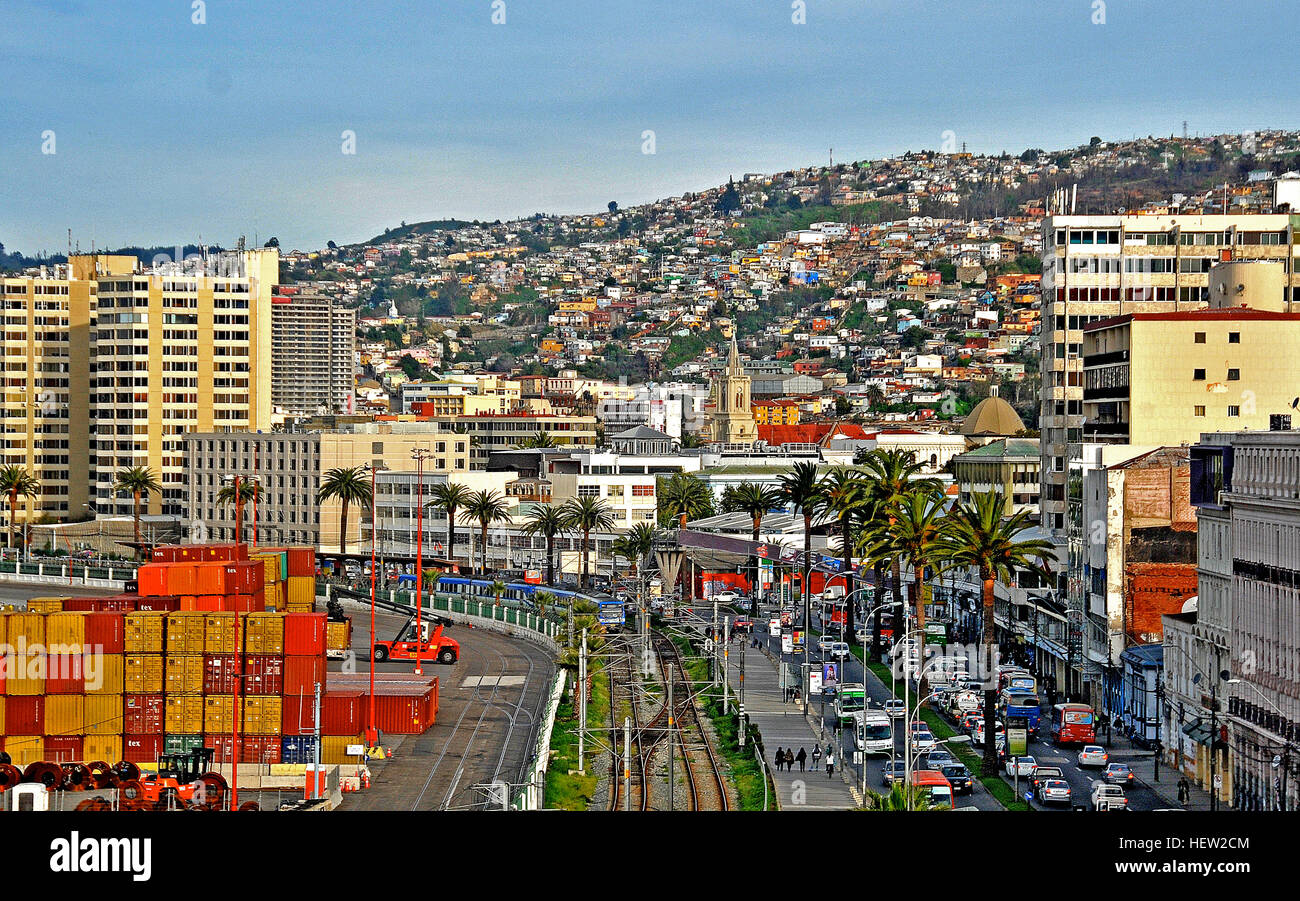 Errázuriz avenue Valparaiso Cile Foto Stock