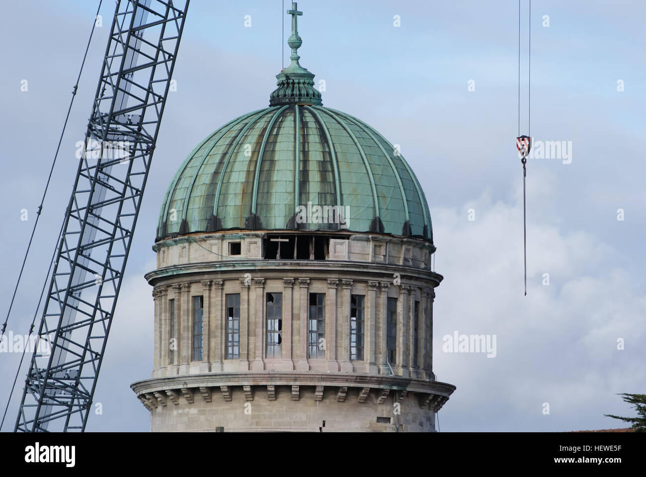 Appropr iat (,),Basilica,Canterbury,Cattedrale del Santissimo Sacramento,cattedrale della Beata Sacrement.,chiesa cattolica,,Christchurch Christchurch Eartquake,Chiese,Neo-Classic,Nuova Zelanda,Oamaru calcare,chiesa,architettura della chiesa,culto earhtquake danni Foto Stock