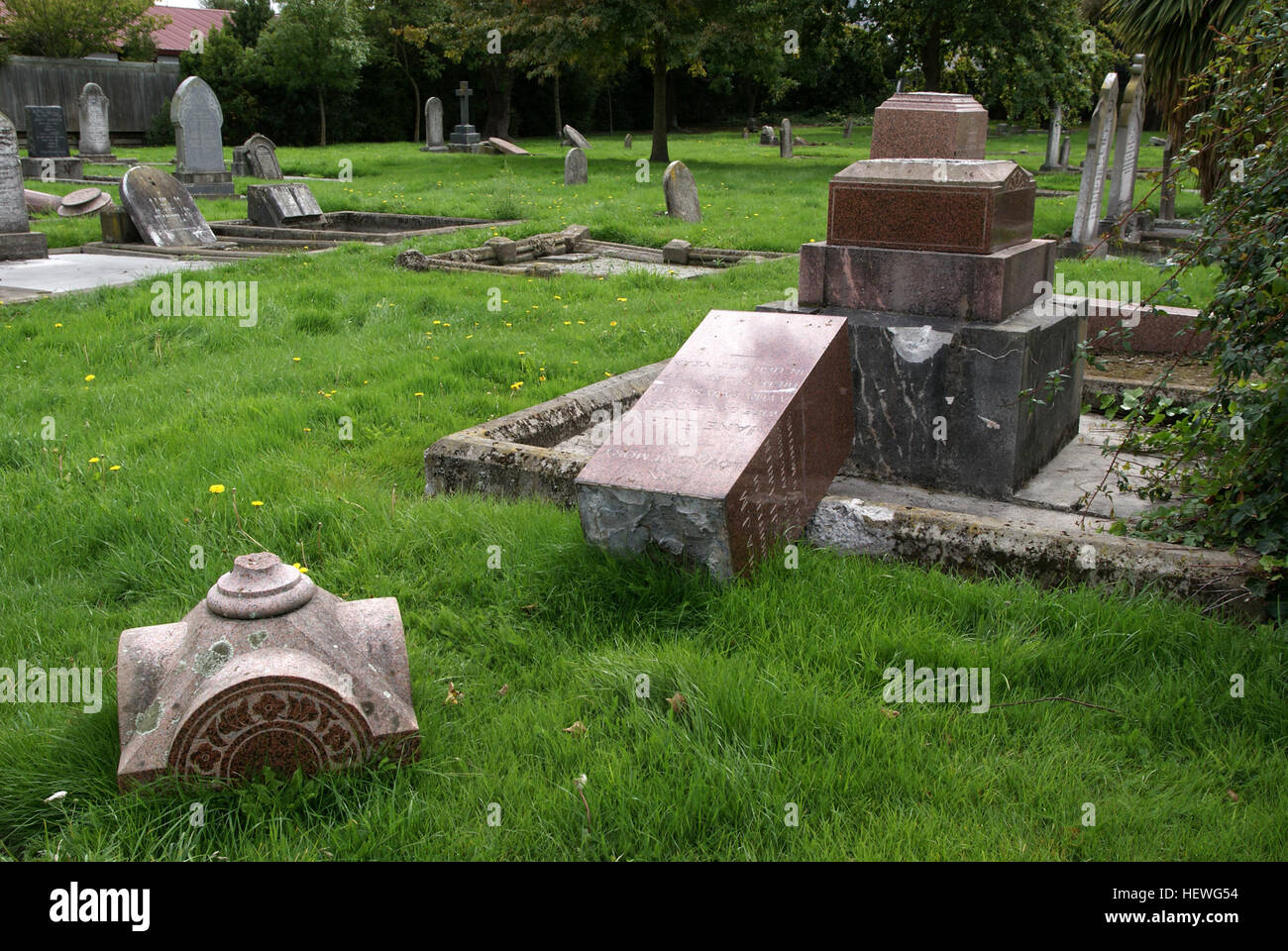 Il terremoto del 2011 a Christchurch, in nuova Zelanda, causò danni significativi, in particolare nella città centrale e nei sobborghi orientali. La liquefazione produceva oltre 400.000 tonnellate di limo, esacerbando ulteriormente la distruzione. Il terremoto è stato preceduto da scosse dopo il terremoto del settembre 2010. Foto Stock