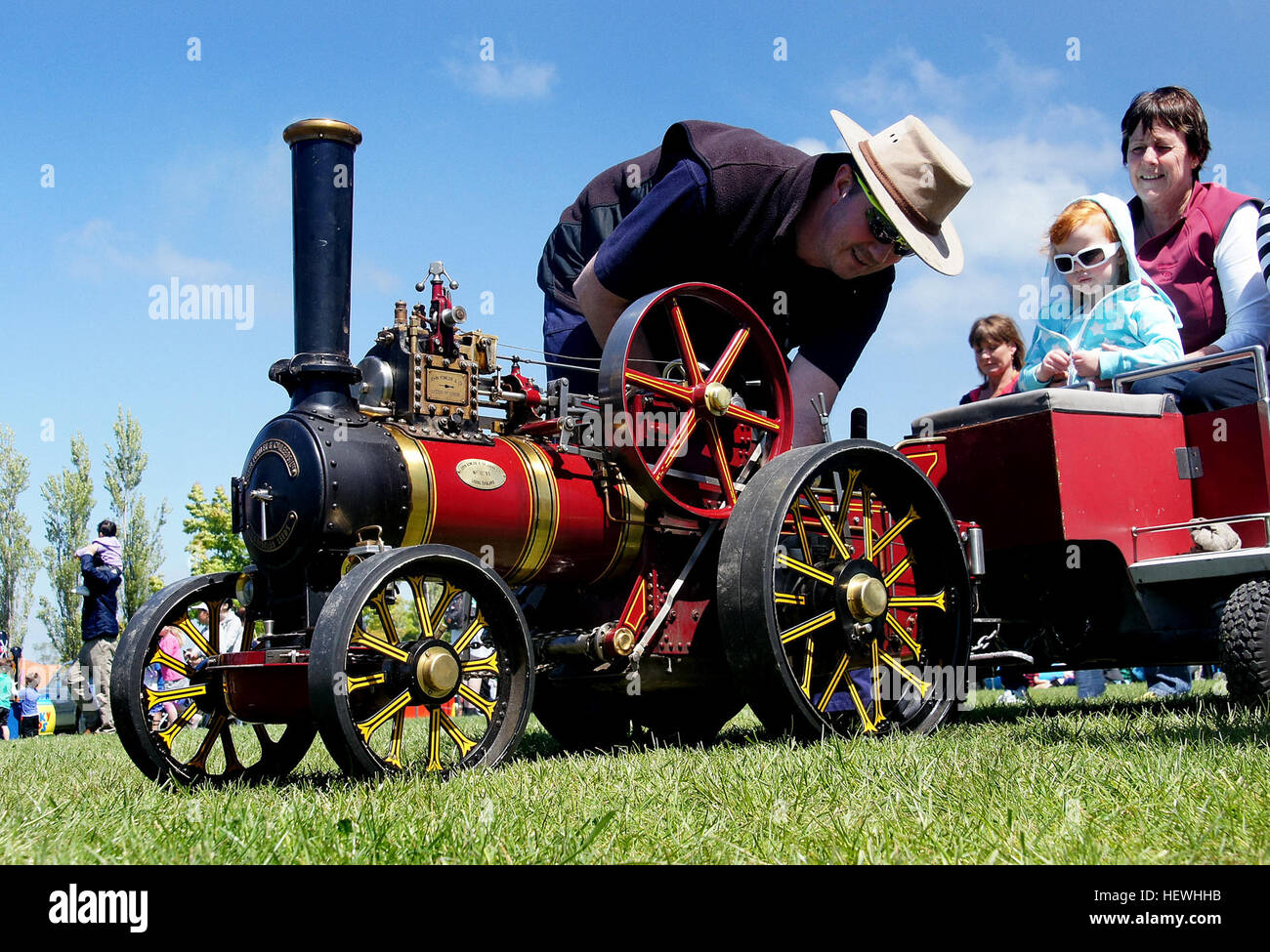 Baby Fowler motore trazione a Northwood Village fair Christchurch NZ. Foto Stock