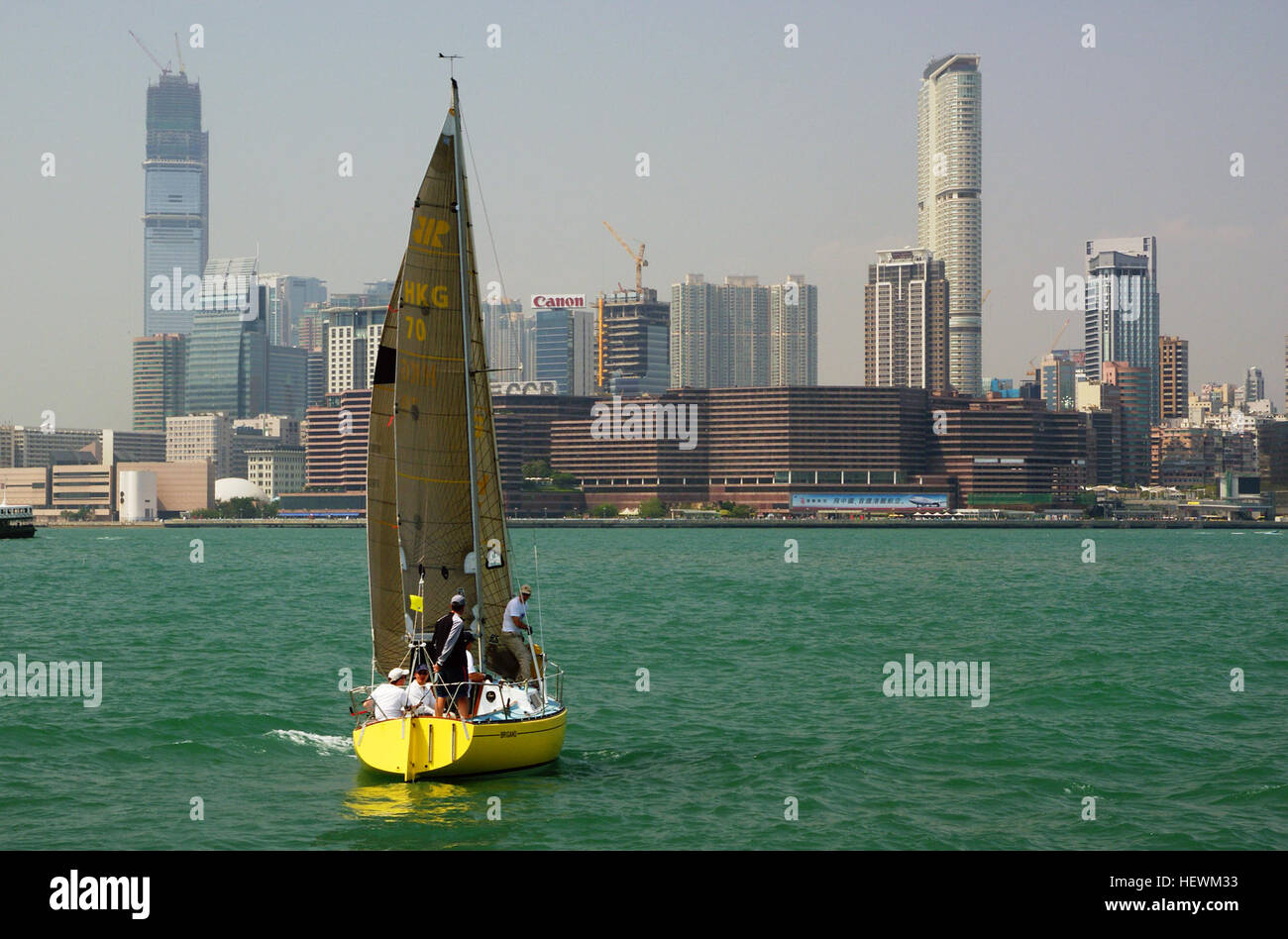 Appropr iat (,),Hong Kong,vela,Porto di Victoria e di Hong Kong Foto Stock