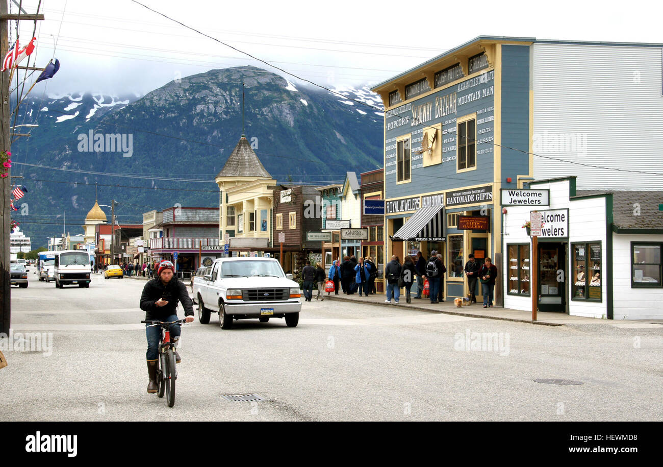 Appropr iat (,),Alaska,maschere indiano,Skagway,Sony Alpha,Bianco Pass,totem Foto Stock