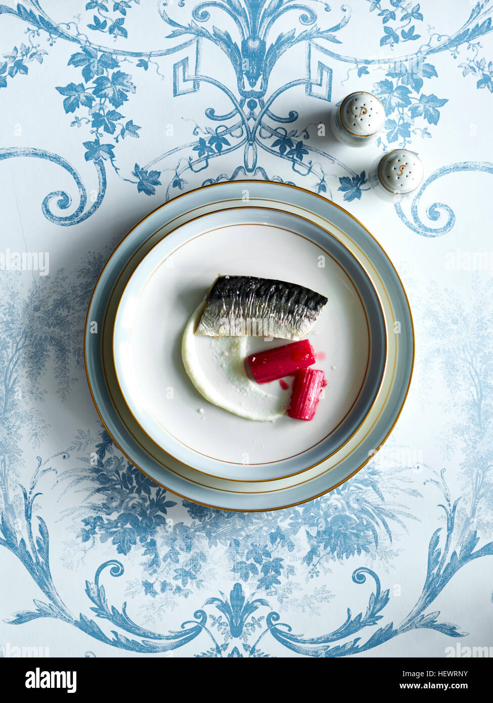 La Nouvelle cuisine piatto di pesce Foto Stock