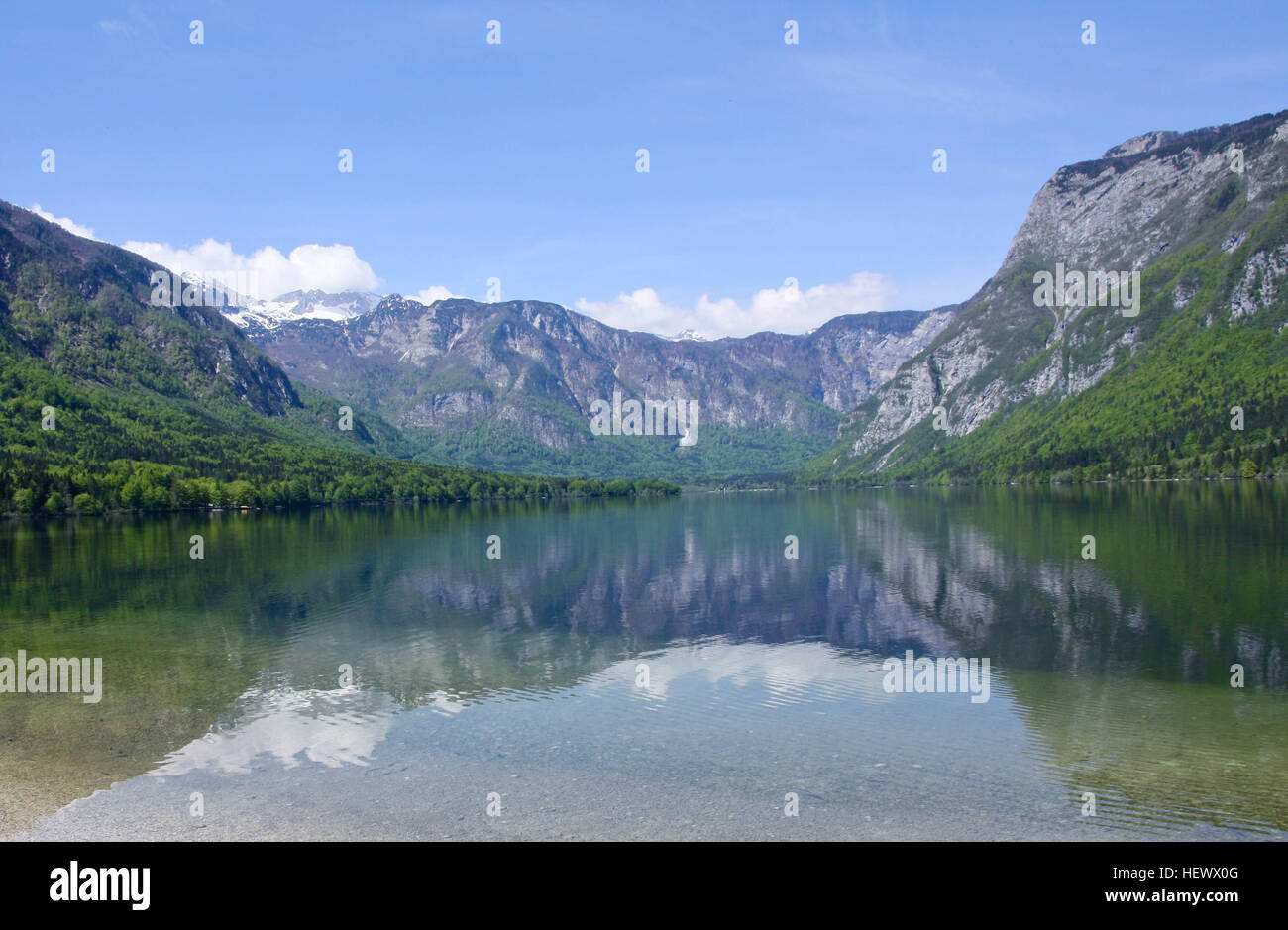 La riflessione in un lago Foto Stock