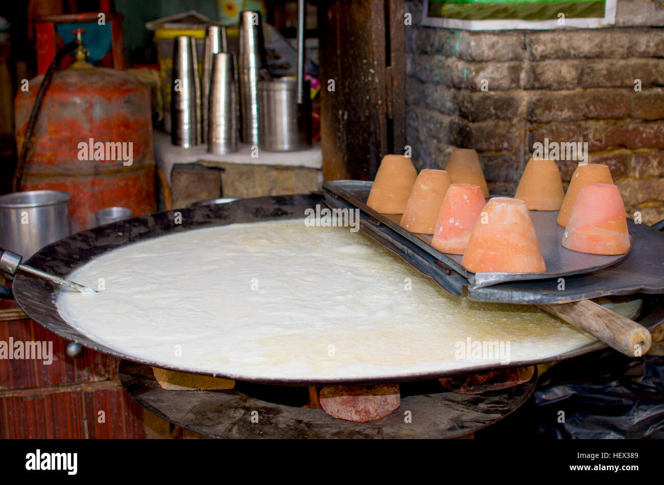 Nazionale drink indiano di Lassi preparazione,drink, indiana, lassi, latte, nazionale, preparazione, ricetta, dolce Foto Stock