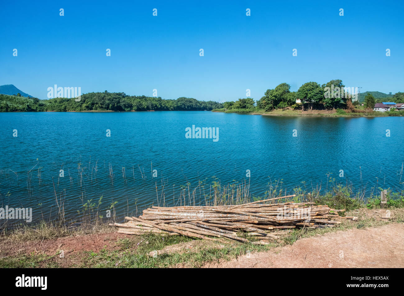 Laos rurale presso il Lago Nam Ngum Foto Stock