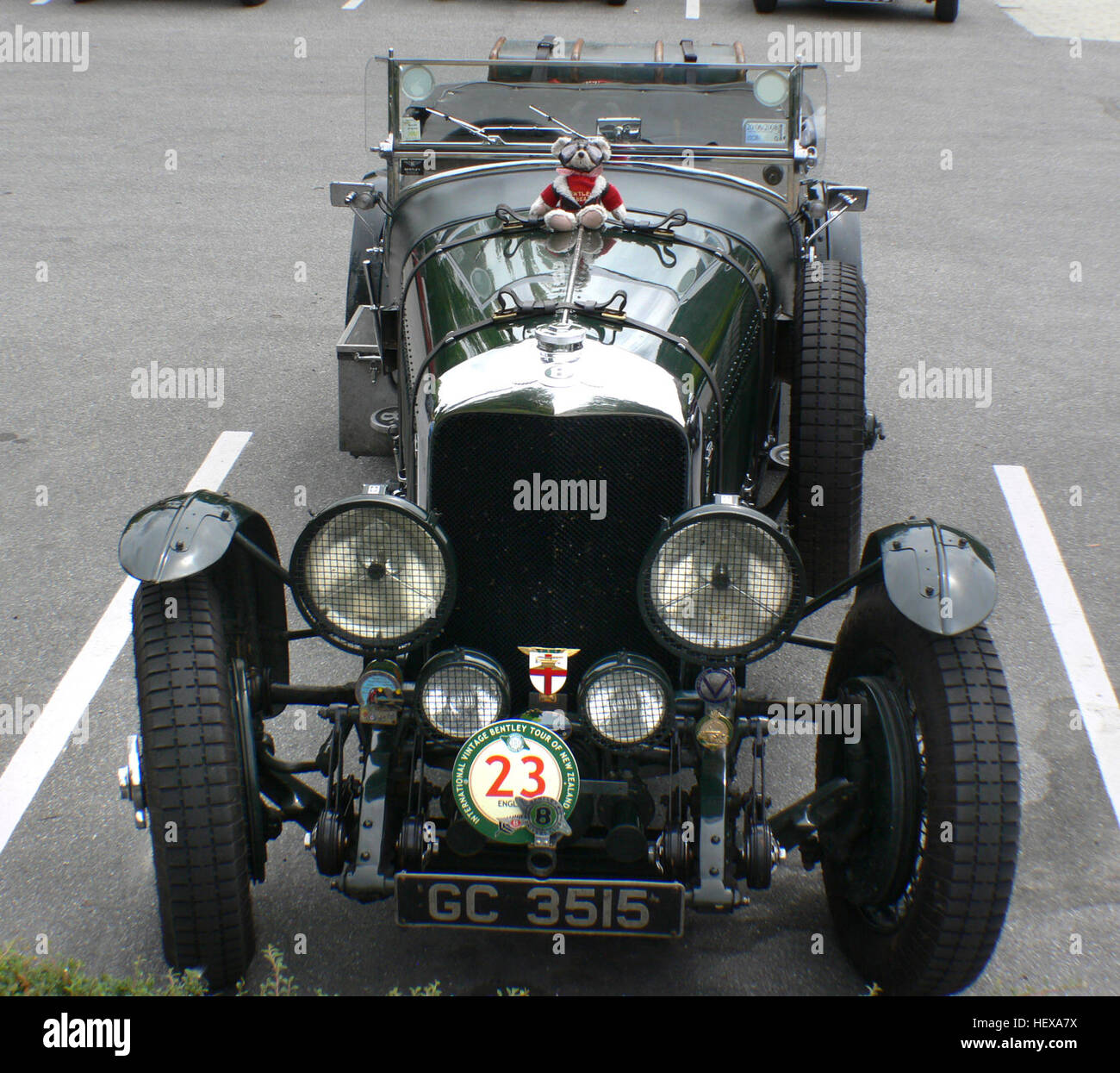 Appropr iat (,),Bentley 1929 sei velocità,Ponte fotocamera,British classic cars,mostra auto,auto,auto veloci,Internazionale Bentley Vintage Tour della Nuova Zelanda 2008,Open top touring car,auto sportive,Vintage Bentley Rally,bentley,racing Foto Stock