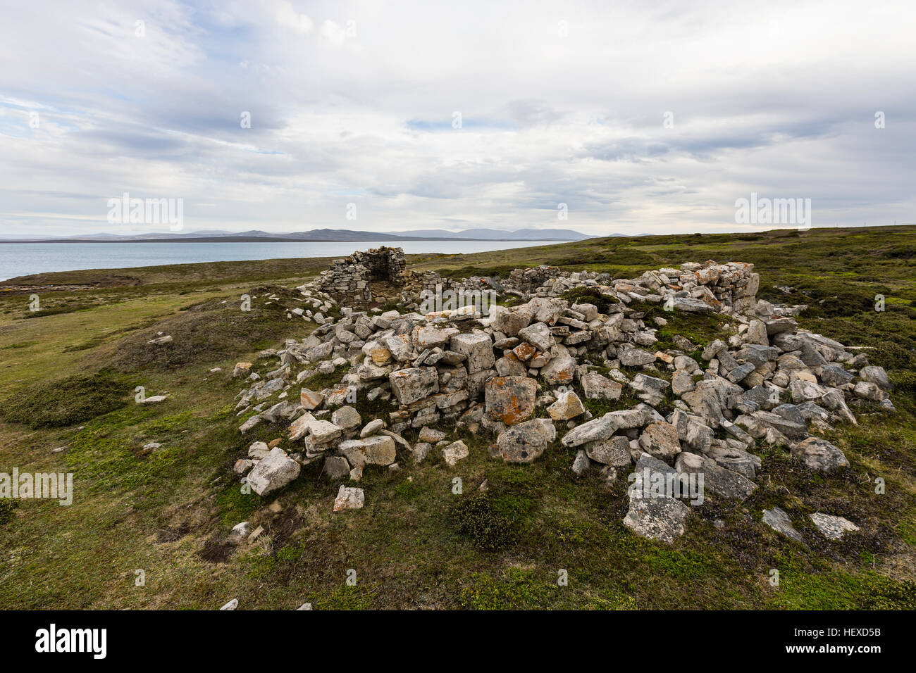 Porta su Egmont Saunder's Island nelle Falkland Foto Stock