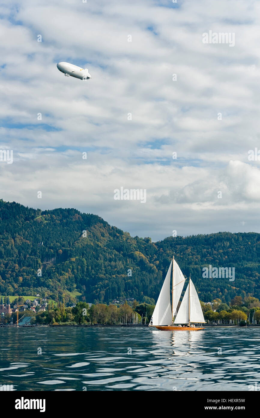 Austria, Bregenz, barca a vela sul lago di Costanza Foto Stock