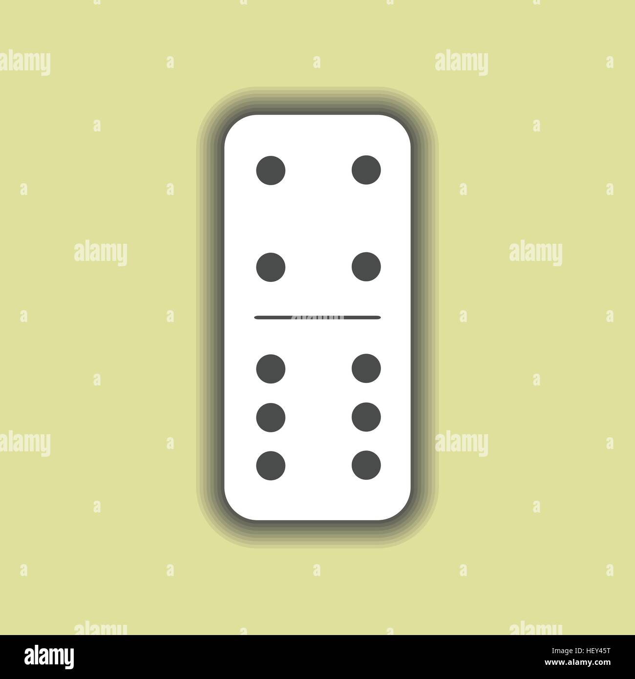 Domino bianco. quattro e sei su sfondo isolato. Moderna icona piana, business, marketing, internet concetto. Moda simbolo semplice vettore per web s Illustrazione Vettoriale