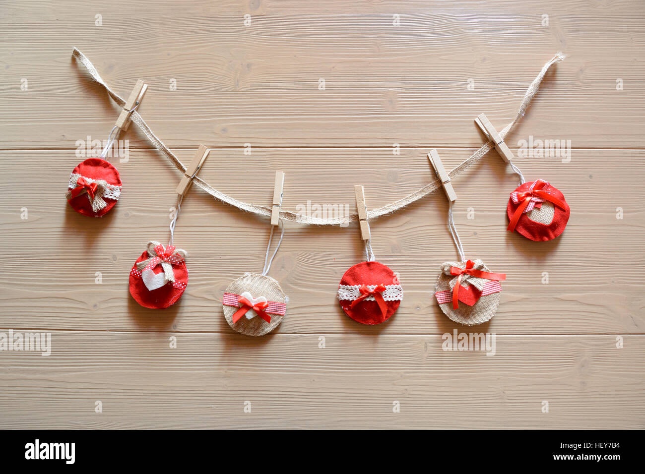 Le decorazioni di Natale in feltro Foto Stock