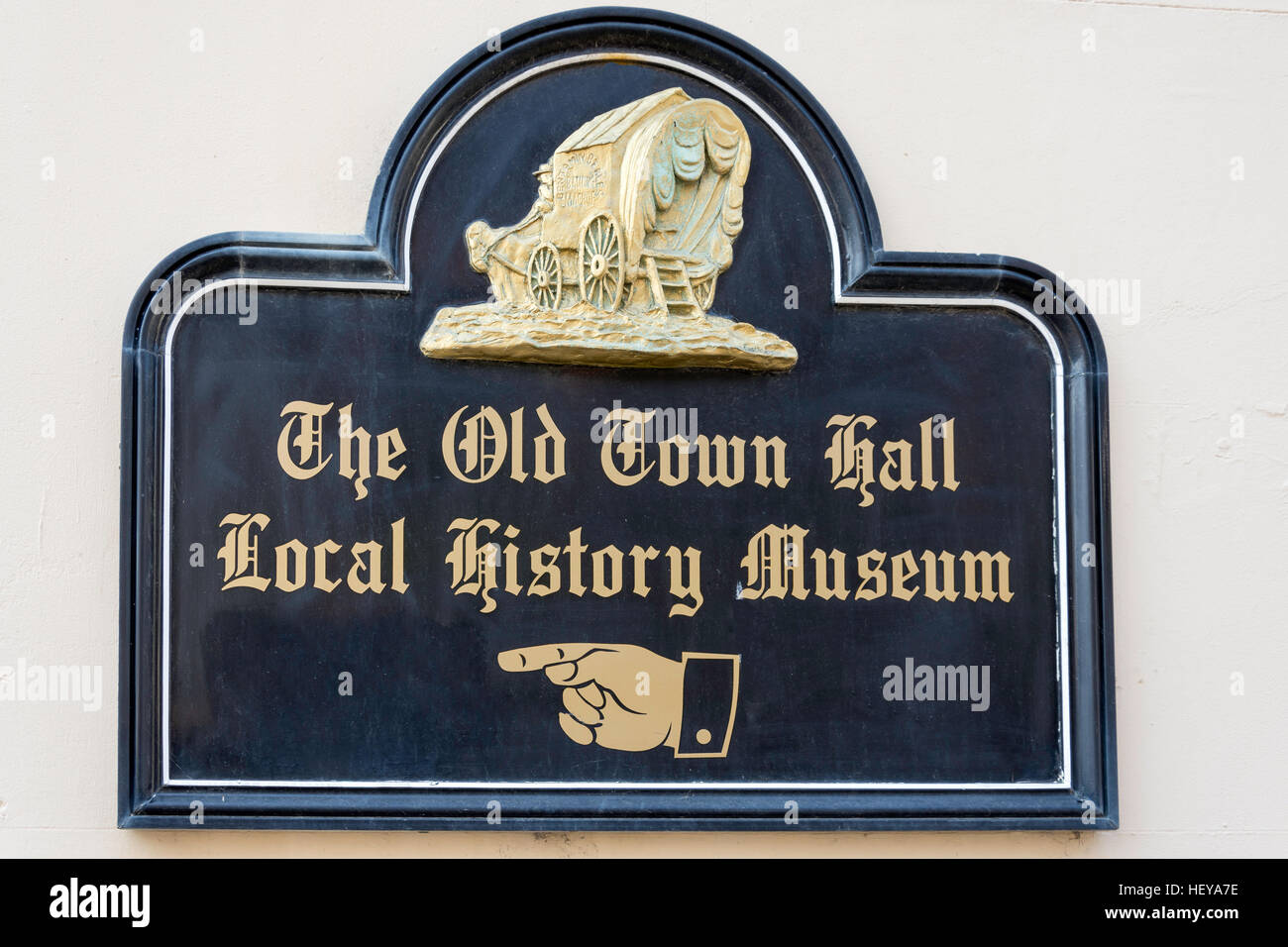 Museo di Storia Locale segno, luogo di mercato, Margate, Kent, England, Regno Unito Foto Stock