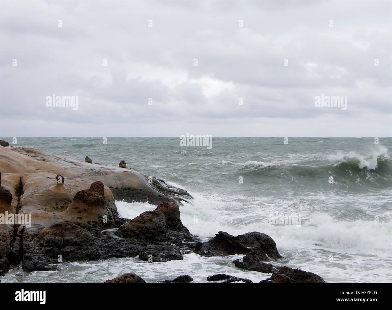 Taiwan paesaggio bianco di schiuma lavare Foto Stock