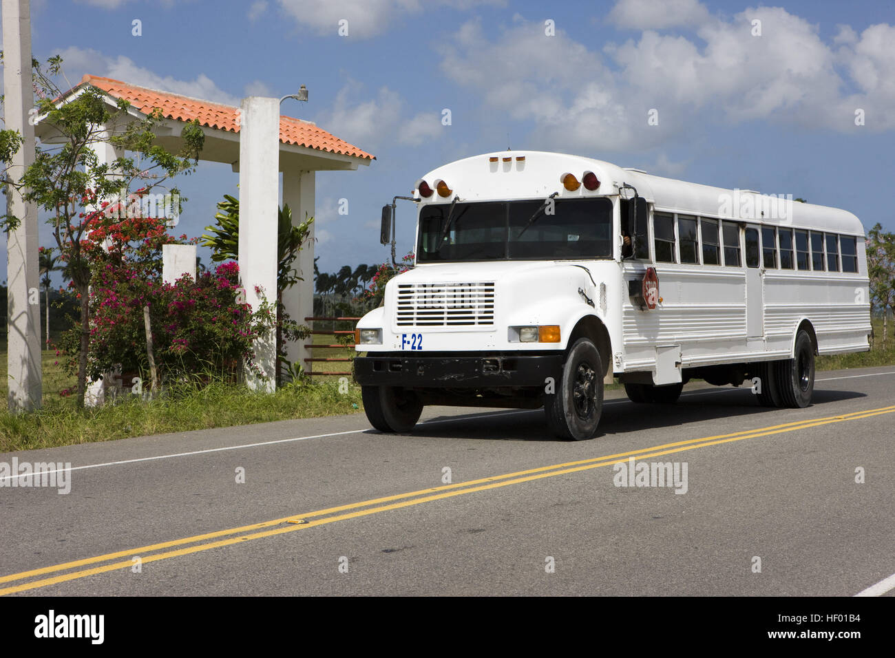 Scuola bus, Repubblica Dominicana, dei Caraibi Foto Stock