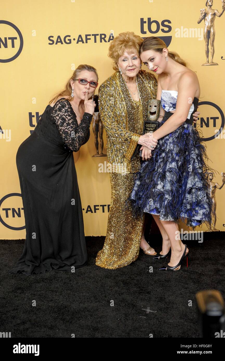 L'attrice Carrie Fisher, attrice Debbie Reynolds e attrice Billie pesanti 21.annuale di Screen Actors Guild Awards 2015 25/01/2015 Los Angeles | Utilizzo di tutto il mondo Foto Stock