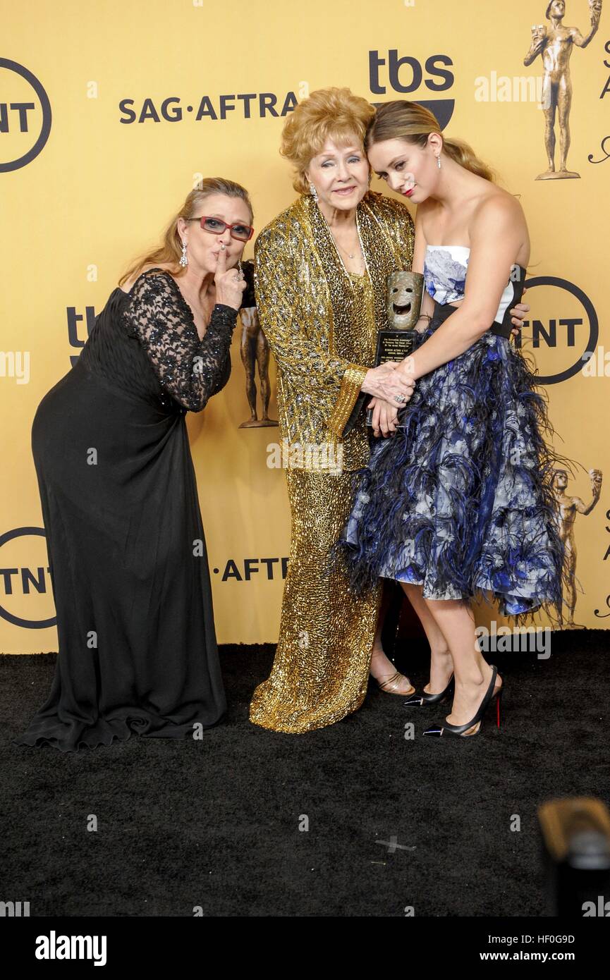 L'attrice Carrie Fisher, attrice Debbie Reynolds e attrice Billie pesanti 21.annuale di Screen Actors Guild Awards 2015 25/01/2015 Los Angeles | Utilizzo di tutto il mondo Foto Stock