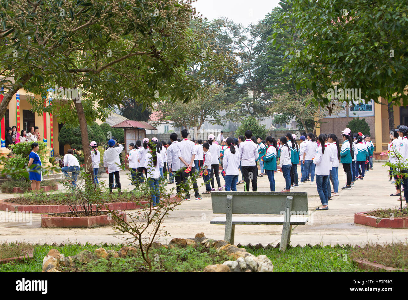 Gli studenti, gruppo di mattina. Foto Stock