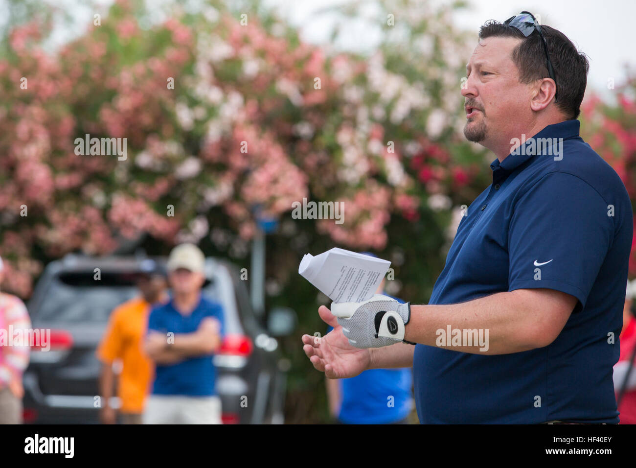 Marine Corps Community Services ospita un torneo di golf del Commanding General presso il Desert Winds Golf Course, il Marine Corps Air Ground Combat Center Twentynine Palms, California, fornendo opportunità ricreative e di supporto morale al personale. Foto Stock