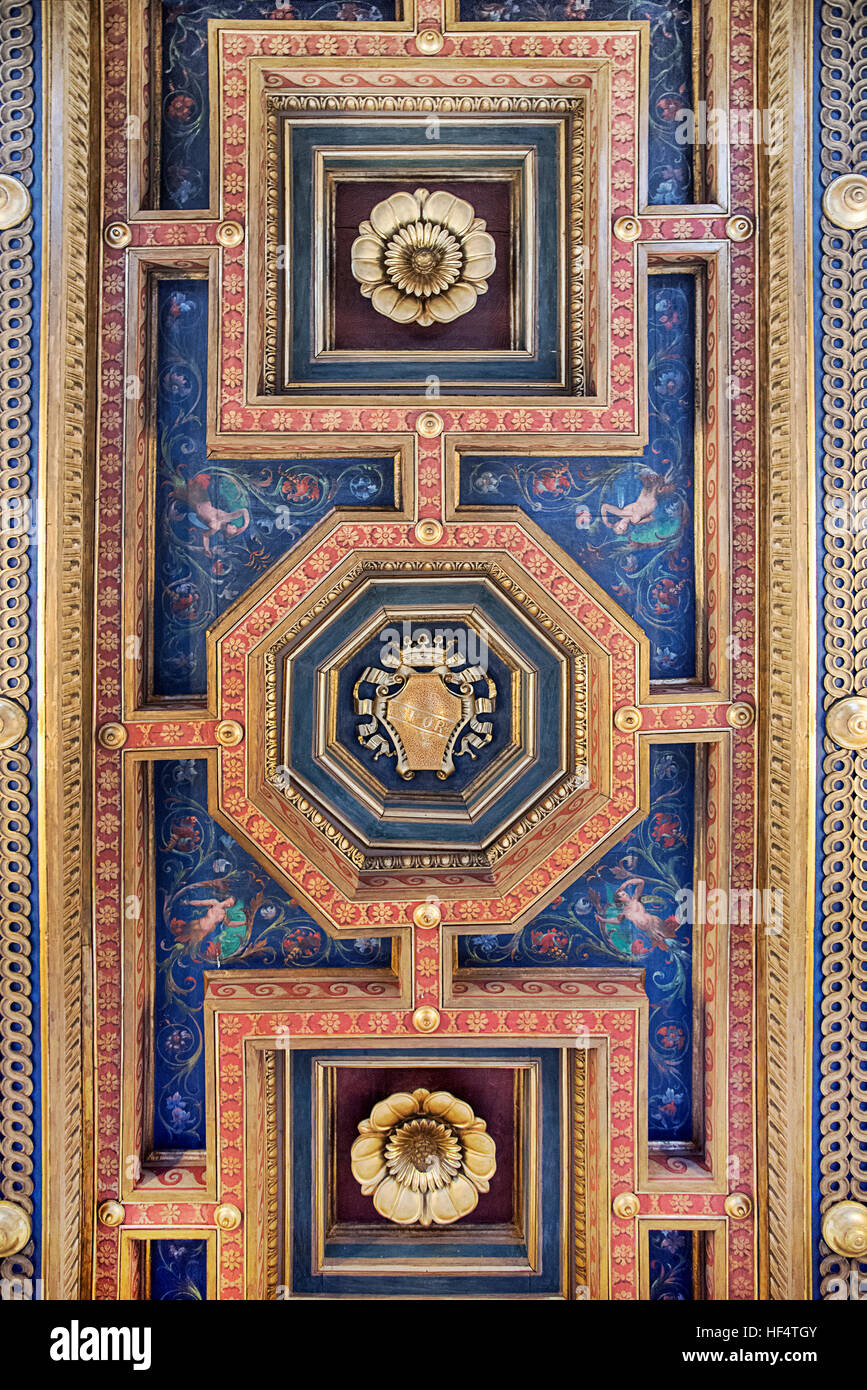 Dettagli del soffitto della showroom capitolino Museo Archeologico di Roma Italia Foto Stock