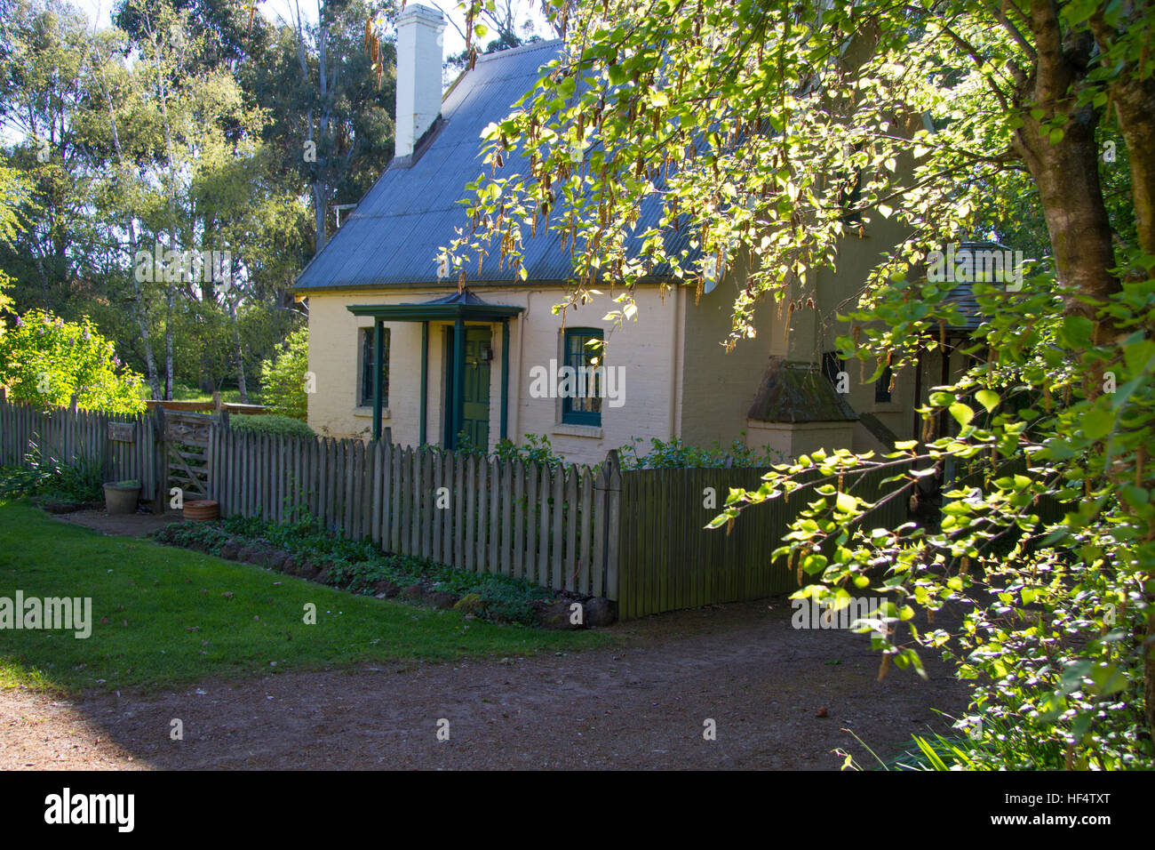 Costruito trusty cottage, Tasmania, Australia Foto Stock