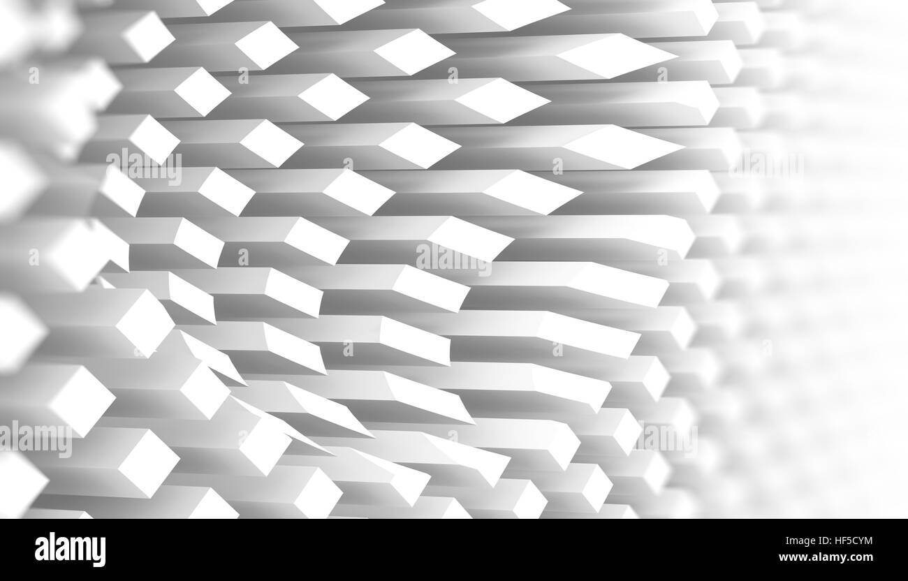 Abstract sfondo digitale pattern, colonne bianche decorazione, 3D render illustrazione Foto Stock