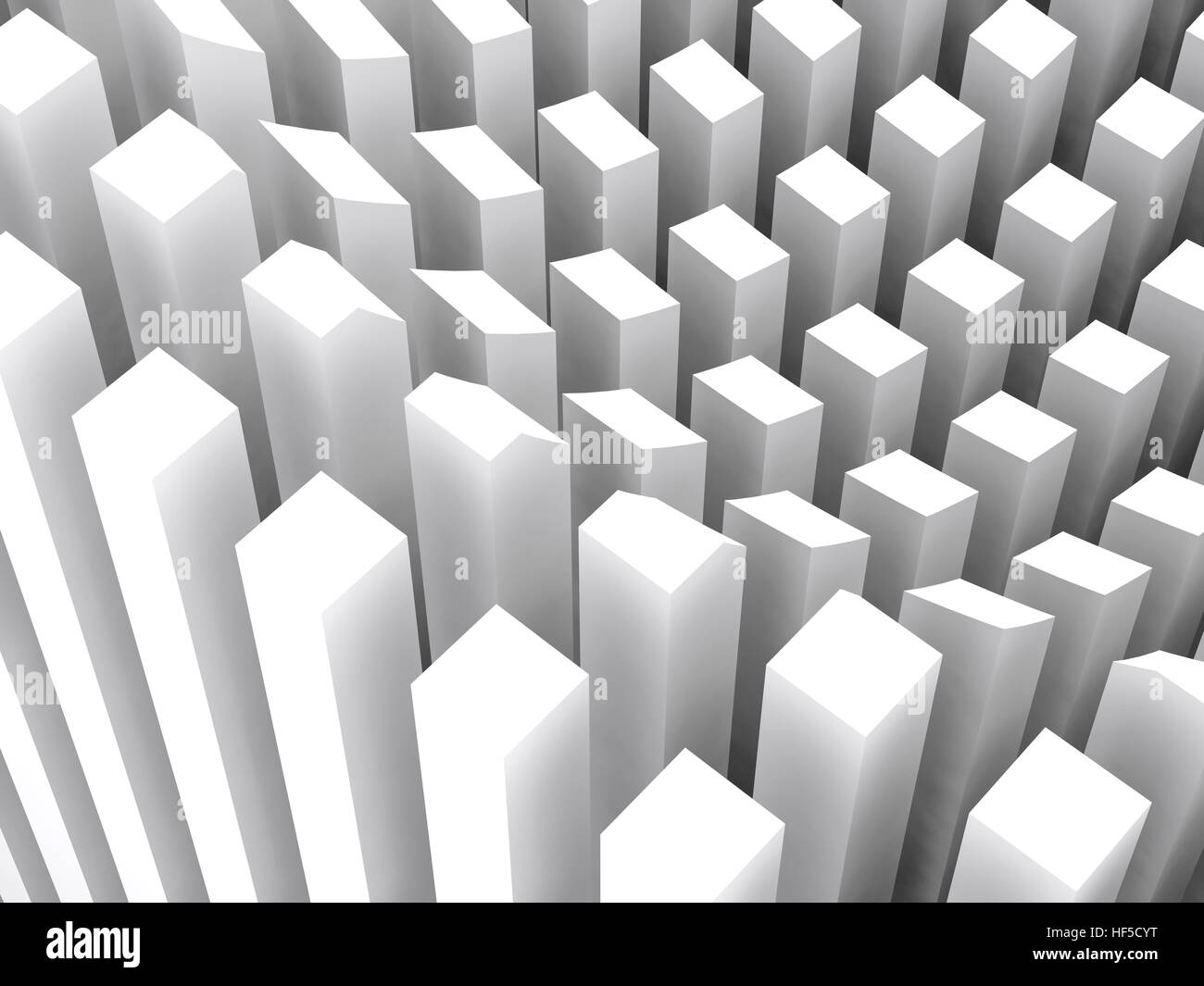 Abstract sfondo digitale, modello di colonne bianche schema superficiale, 3D Rendering immagine Foto Stock