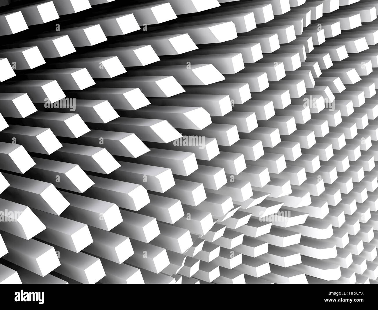 Abstract sfondo digitale pattern, colonne bianche parete decorazione, 3D Rendering immagine Foto Stock