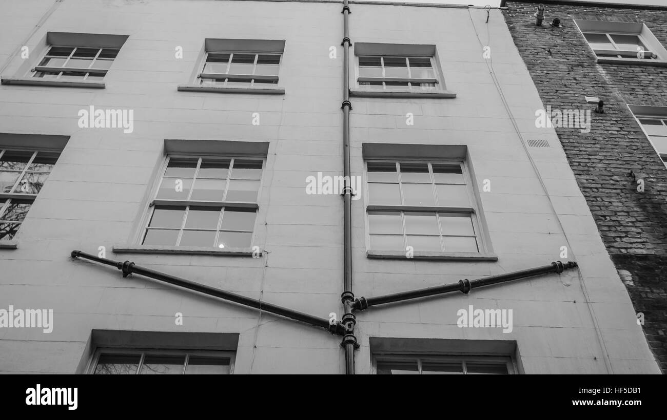 Scatti di edifici intorno a Londra in bianco e nero Foto Stock