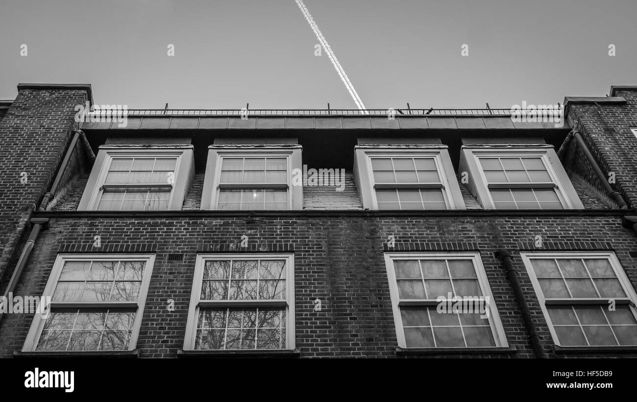 Scatti di edifici intorno a Londra in bianco e nero Foto Stock
