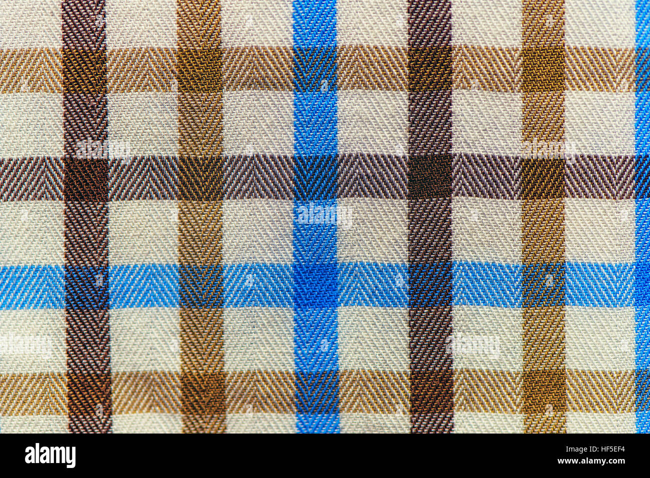 Plaid a scacchi materiale tessile texture pattern, macro Foto Stock