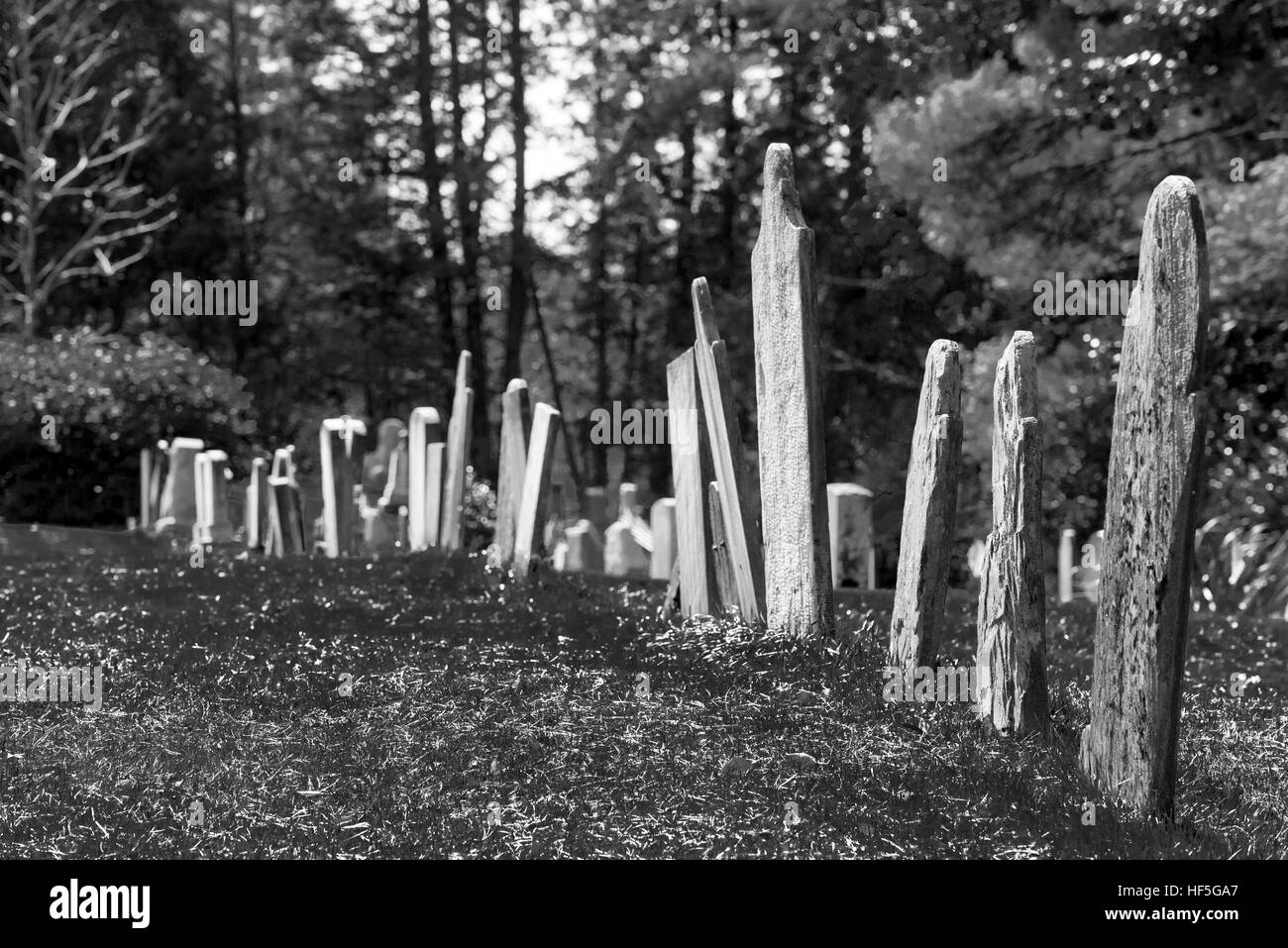 Graves nella Westminster West cimitero, che è stato istituito nel 1784, in Westminster West, Vermont. Foto Stock