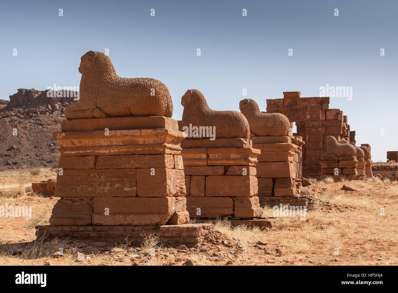 Il Meroitic Templi di Naqa, Naqa, Sudan Foto Stock