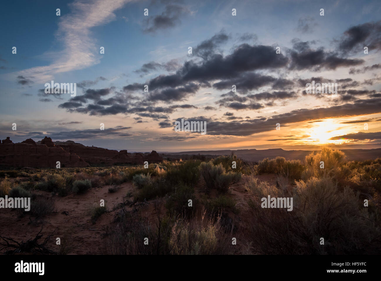 Sunrise nel deserto. Foto Stock