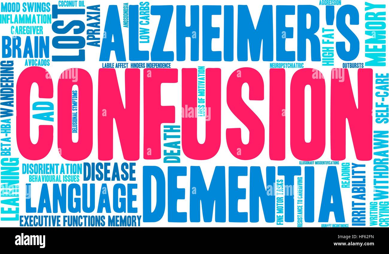 Confusione word cloud su uno sfondo bianco. Illustrazione Vettoriale