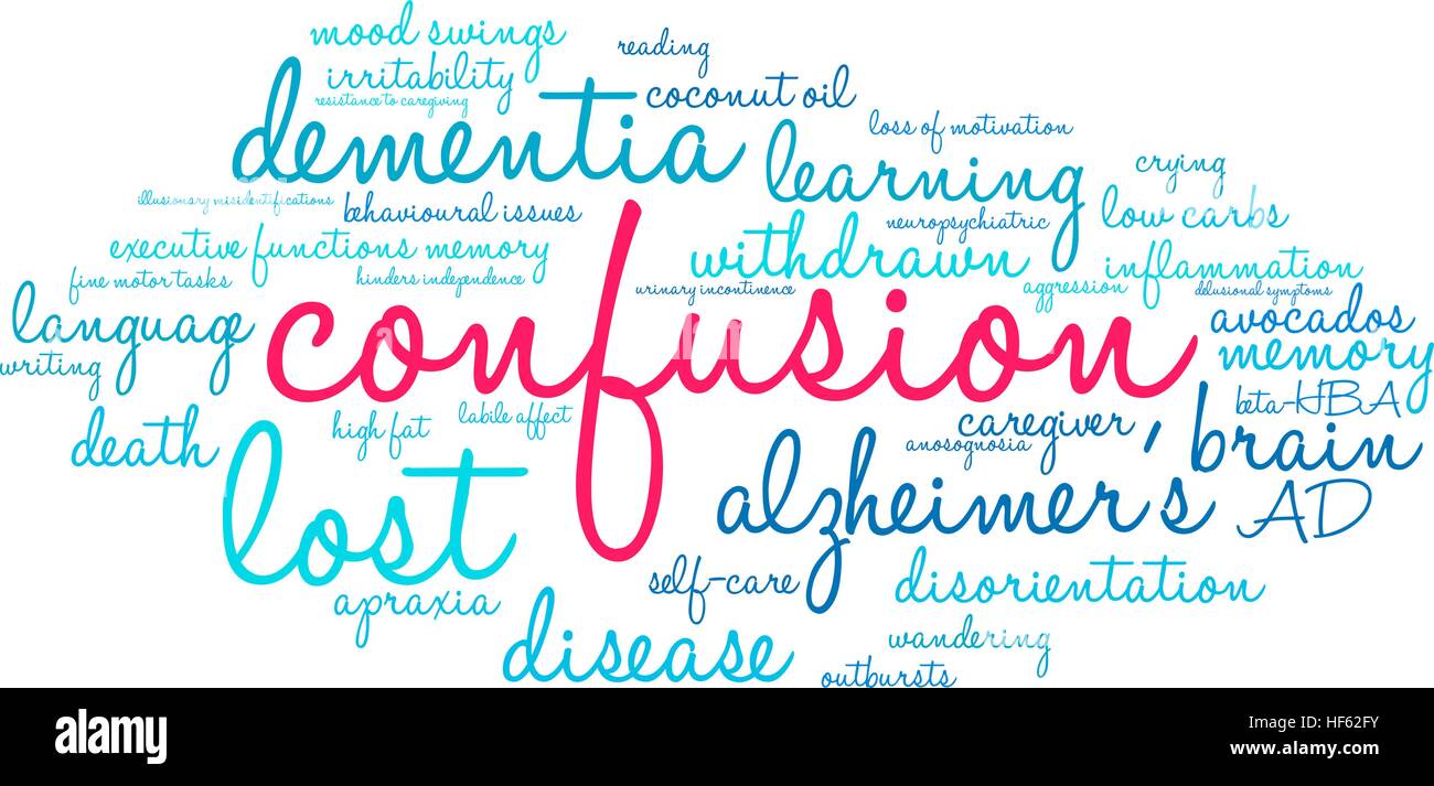 Confusione word cloud su uno sfondo bianco. Illustrazione Vettoriale