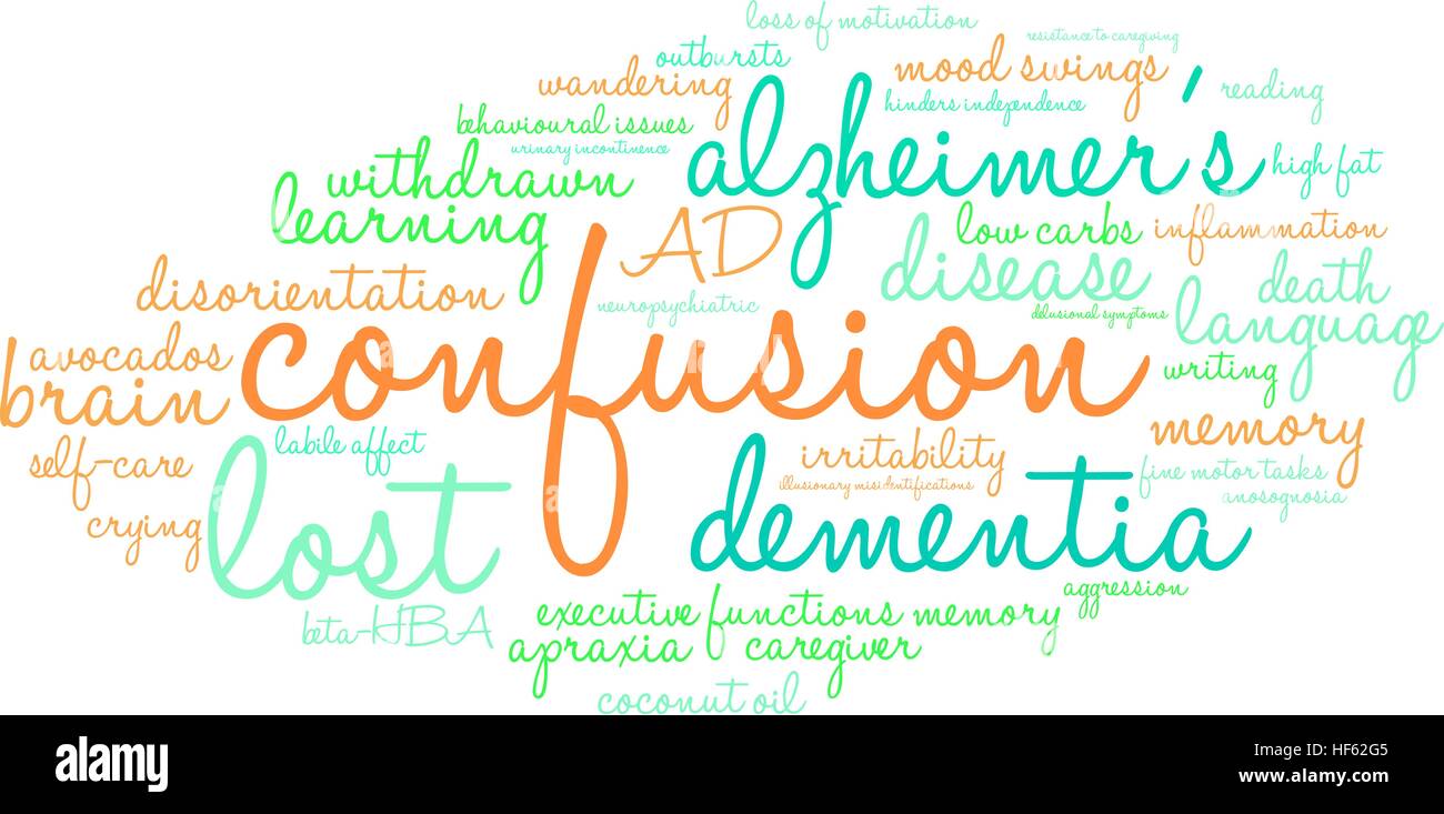 Confusione word cloud su uno sfondo bianco. Illustrazione Vettoriale