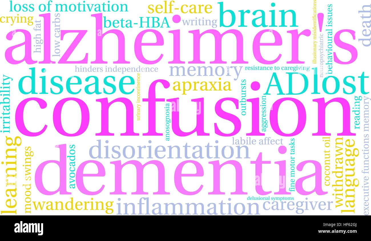 Confusione word cloud su uno sfondo bianco. Illustrazione Vettoriale