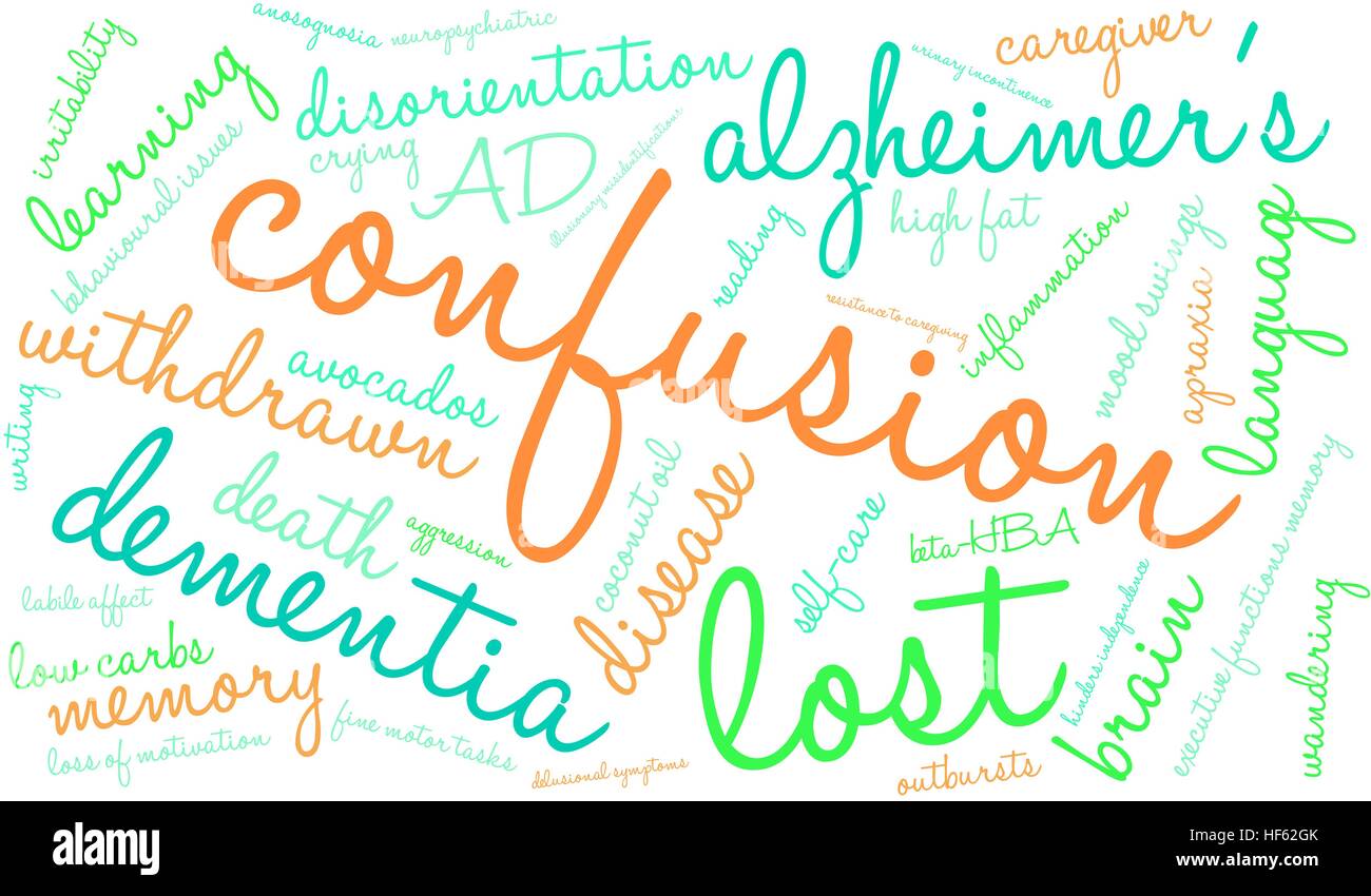 Confusione word cloud su uno sfondo bianco. Illustrazione Vettoriale