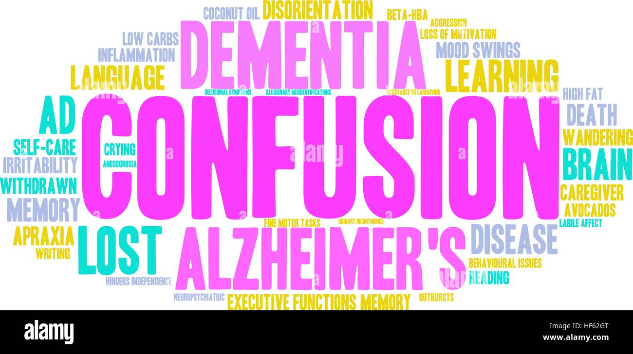 Confusione word cloud su uno sfondo bianco. Illustrazione Vettoriale