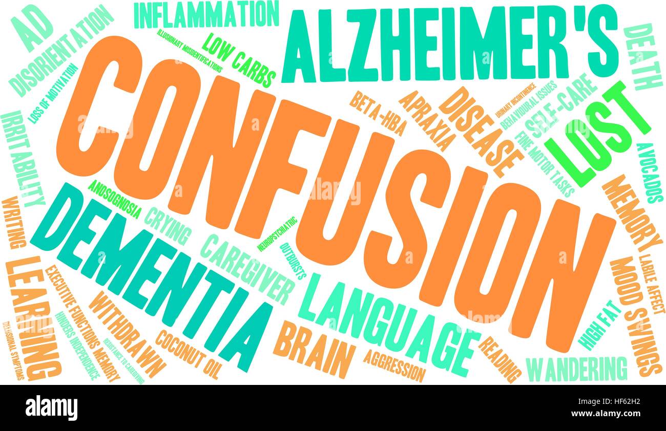 Confusione word cloud su uno sfondo bianco. Illustrazione Vettoriale